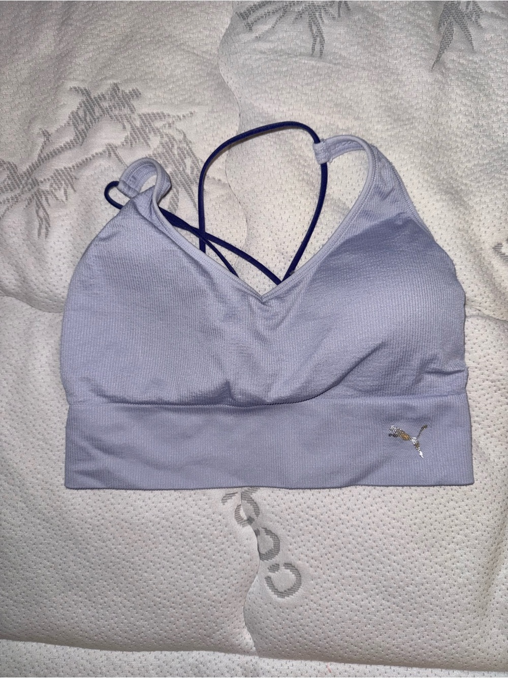 Puma Lavender Light-Impact Crisscross Sports Bra
